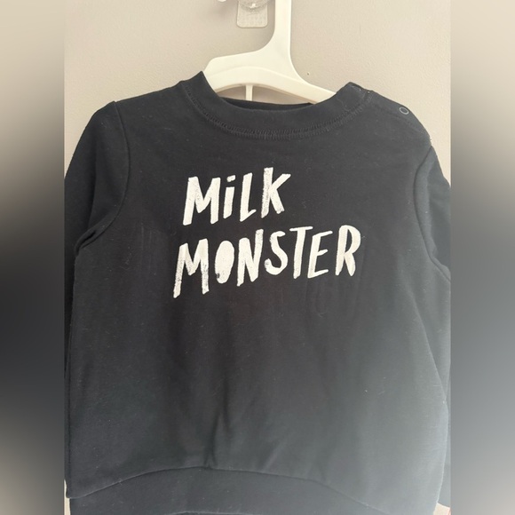 Cat & Jack Baby Milk Monster Halloween Matching Set SZ 18M Black White New - Picture 2 of 5